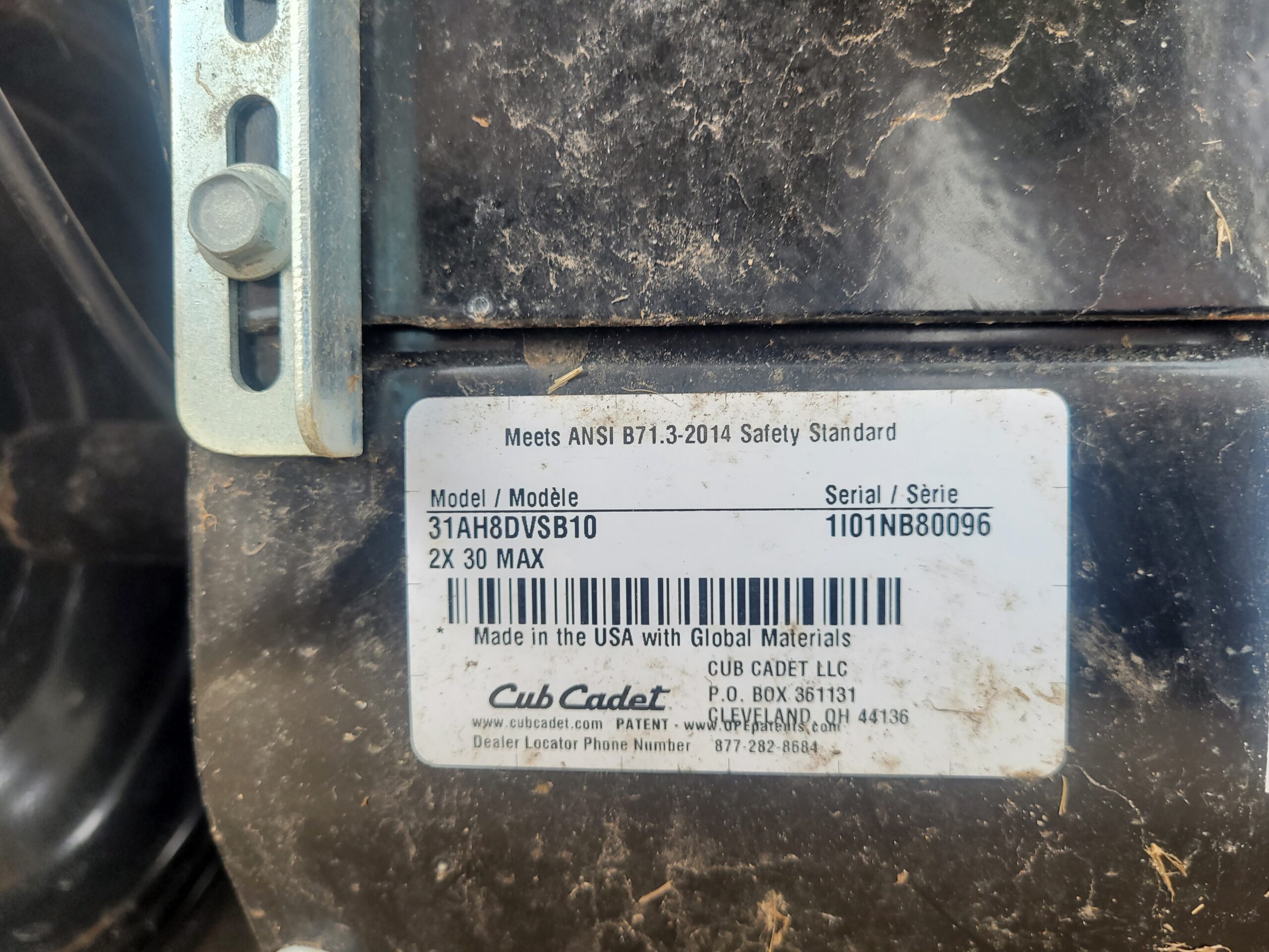2022 Cub Cadet 2X30 Max snowblower 1792