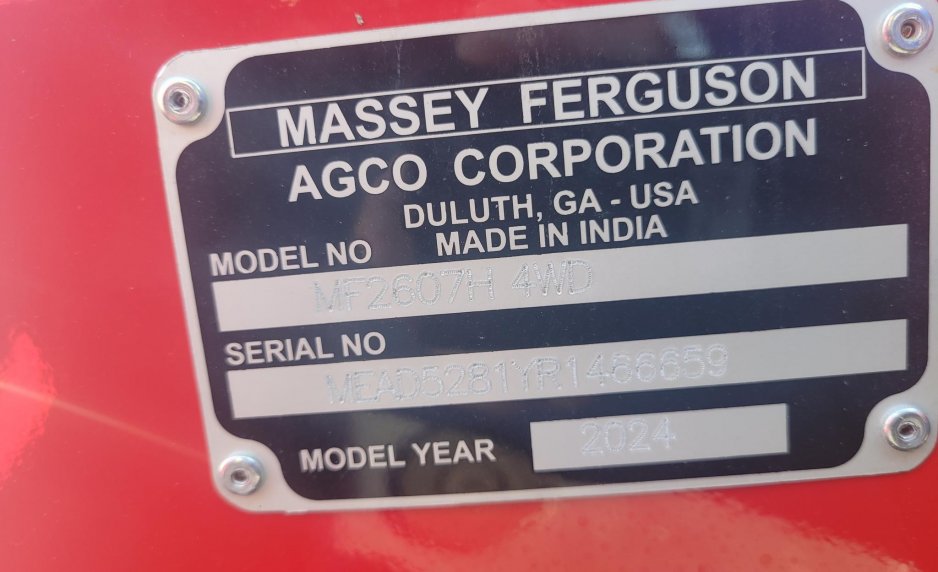 2024 MASSEY FERGUSON 2607H NA563