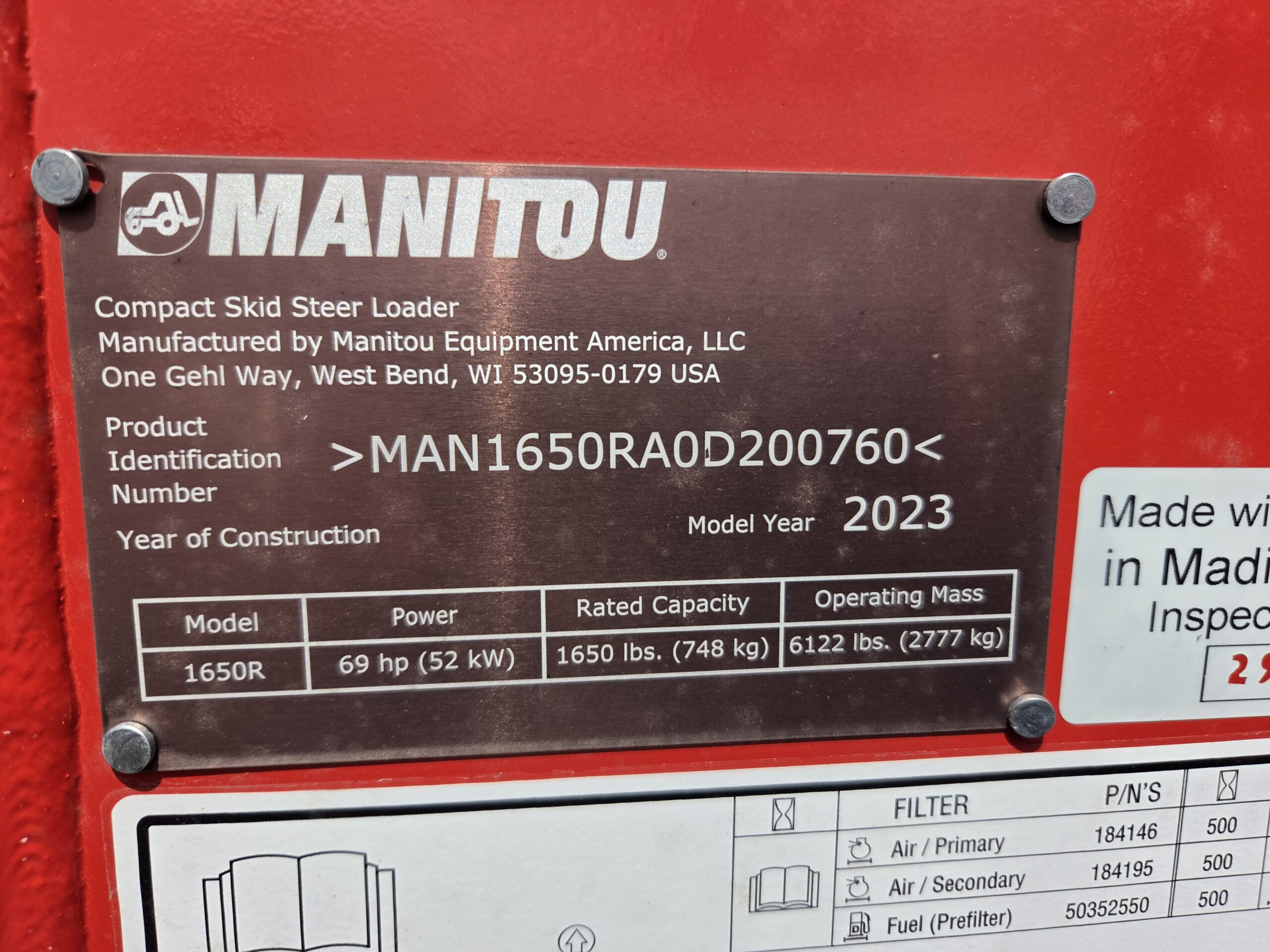 2023 MANITOU 1650R 1638