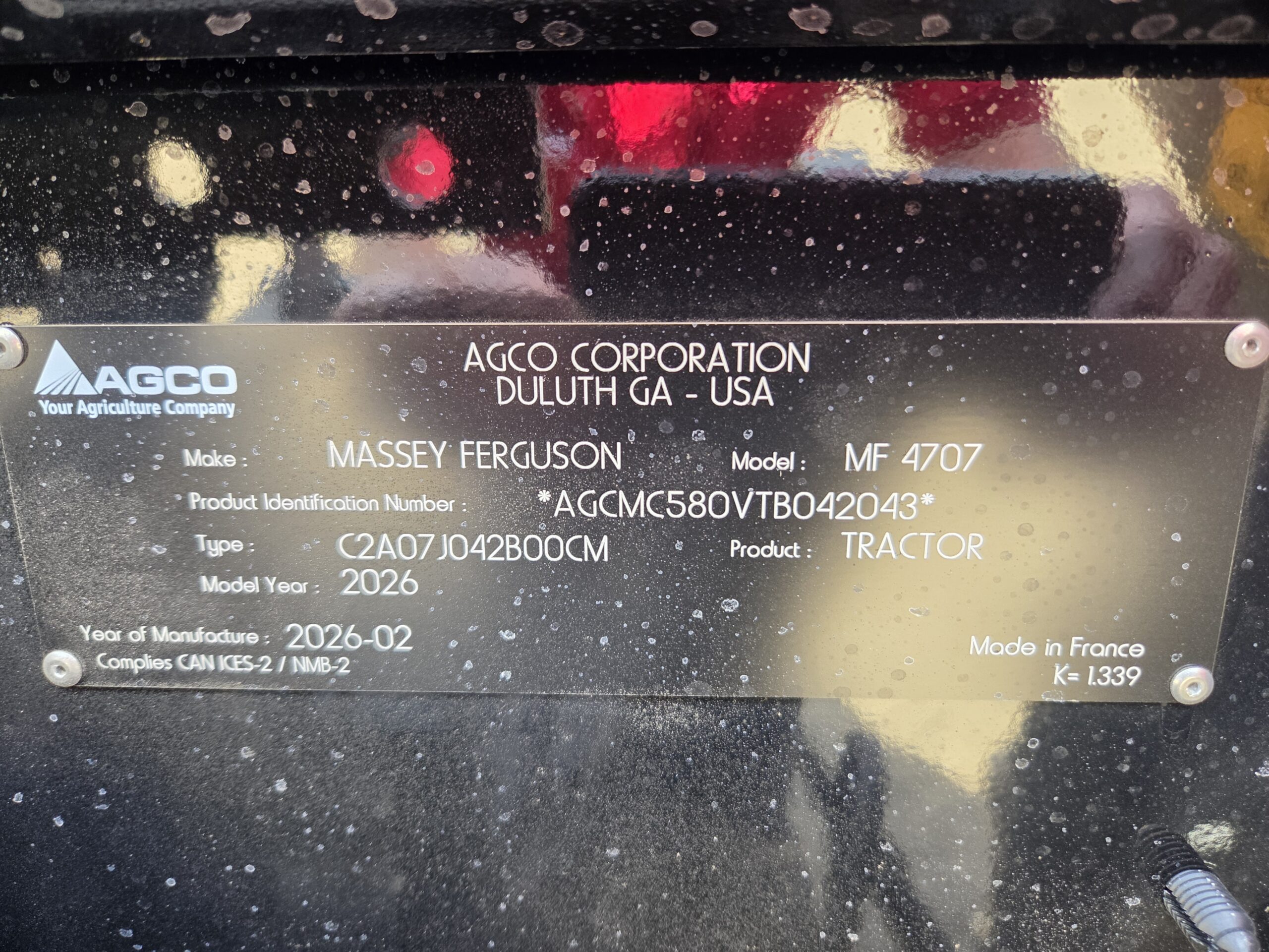 2026 Massey Ferguson 4707 Tractor
