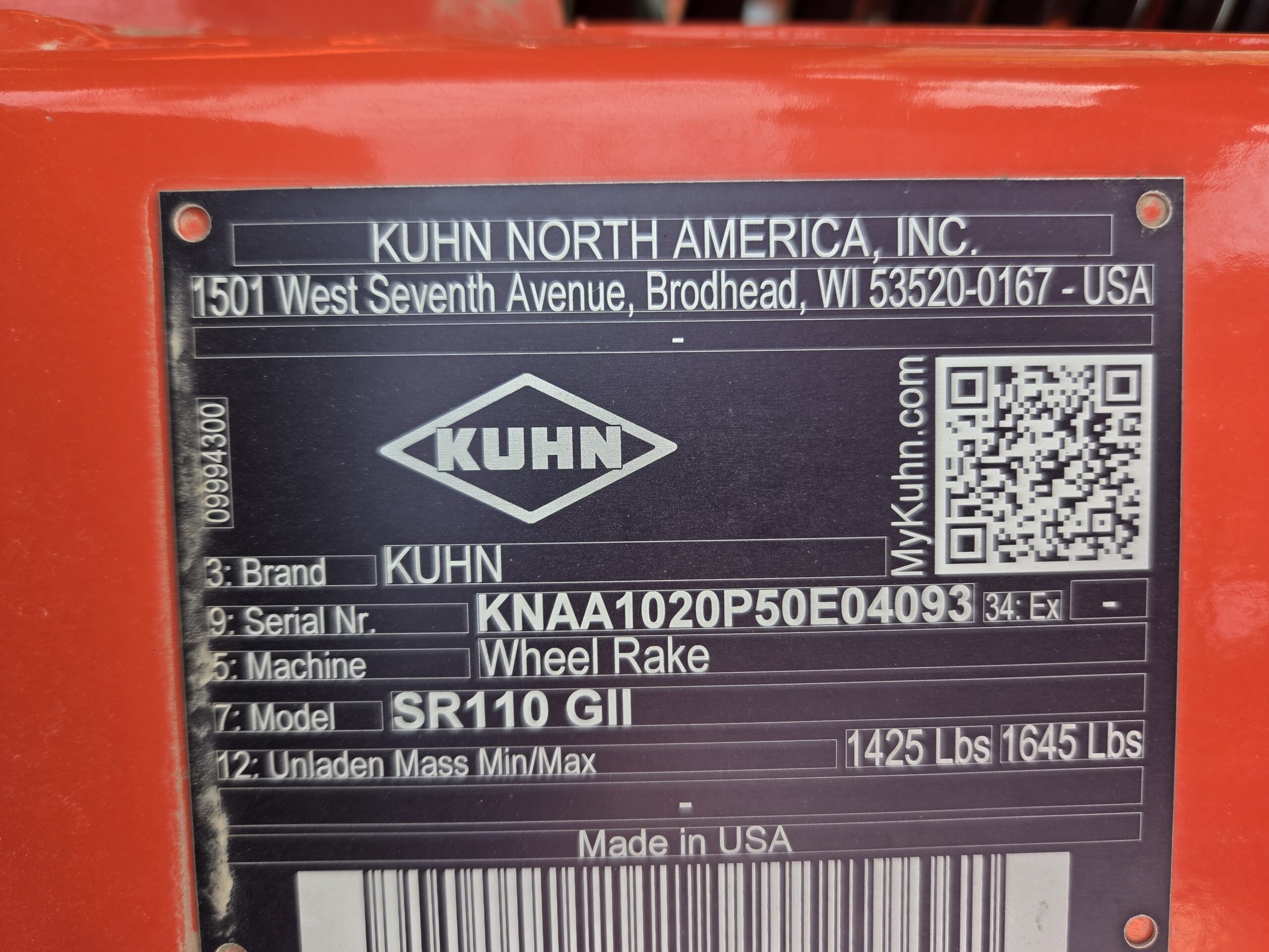 2025 Kuhn SR110 GII Rake NE751