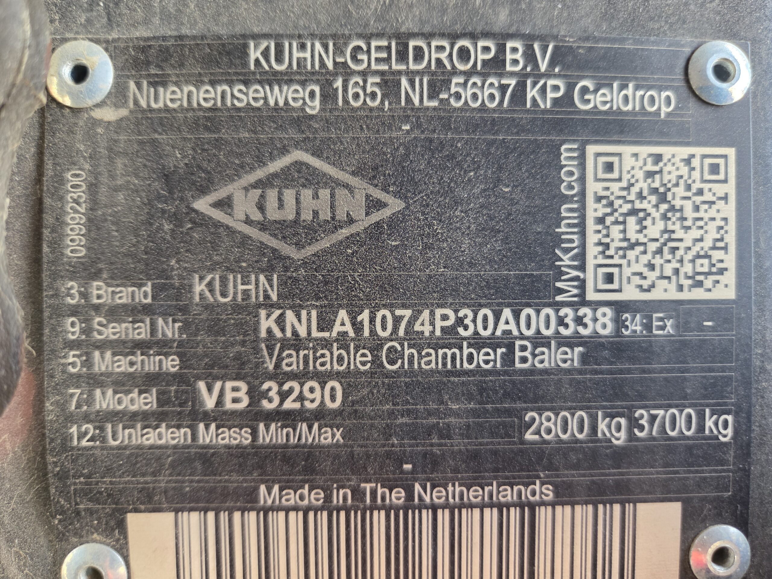 2025 Kuhn VB3290 Round Baler 1096